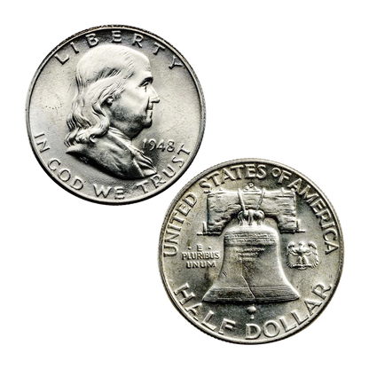 1948 Franklin 90% Silver Half Dollar Denver - Uncirculated