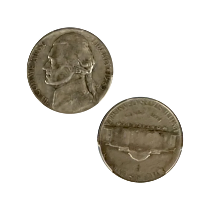 1945-P U.S. Jefferson "War" Nickel Silver Coin PCGS Genuine WWI Emergency Label
