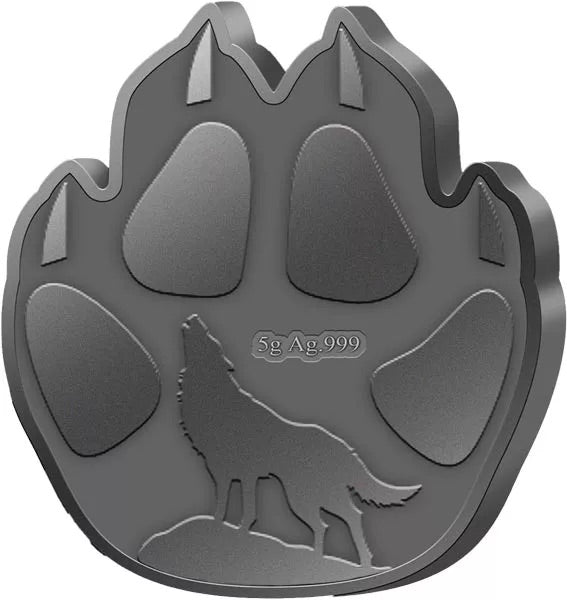 2025 Wolf Footprint Shaped 5g Silver Bar - CoinsTV