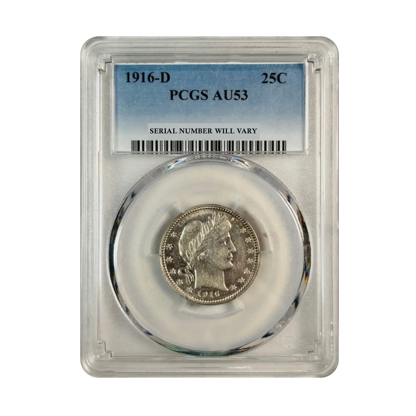 1916-D Barber Quarter Dollar - PCGS AU53