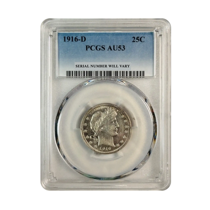 1916-D Barber Quarter Dollar - PCGS AU53