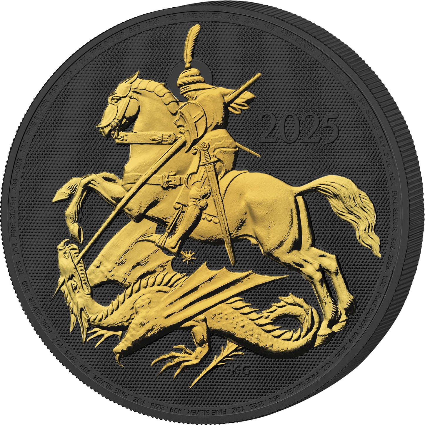 2025 Great Britain St. George & the Dragon Golden Enigma Edition 1 oz Silver Coin - CoinsTV