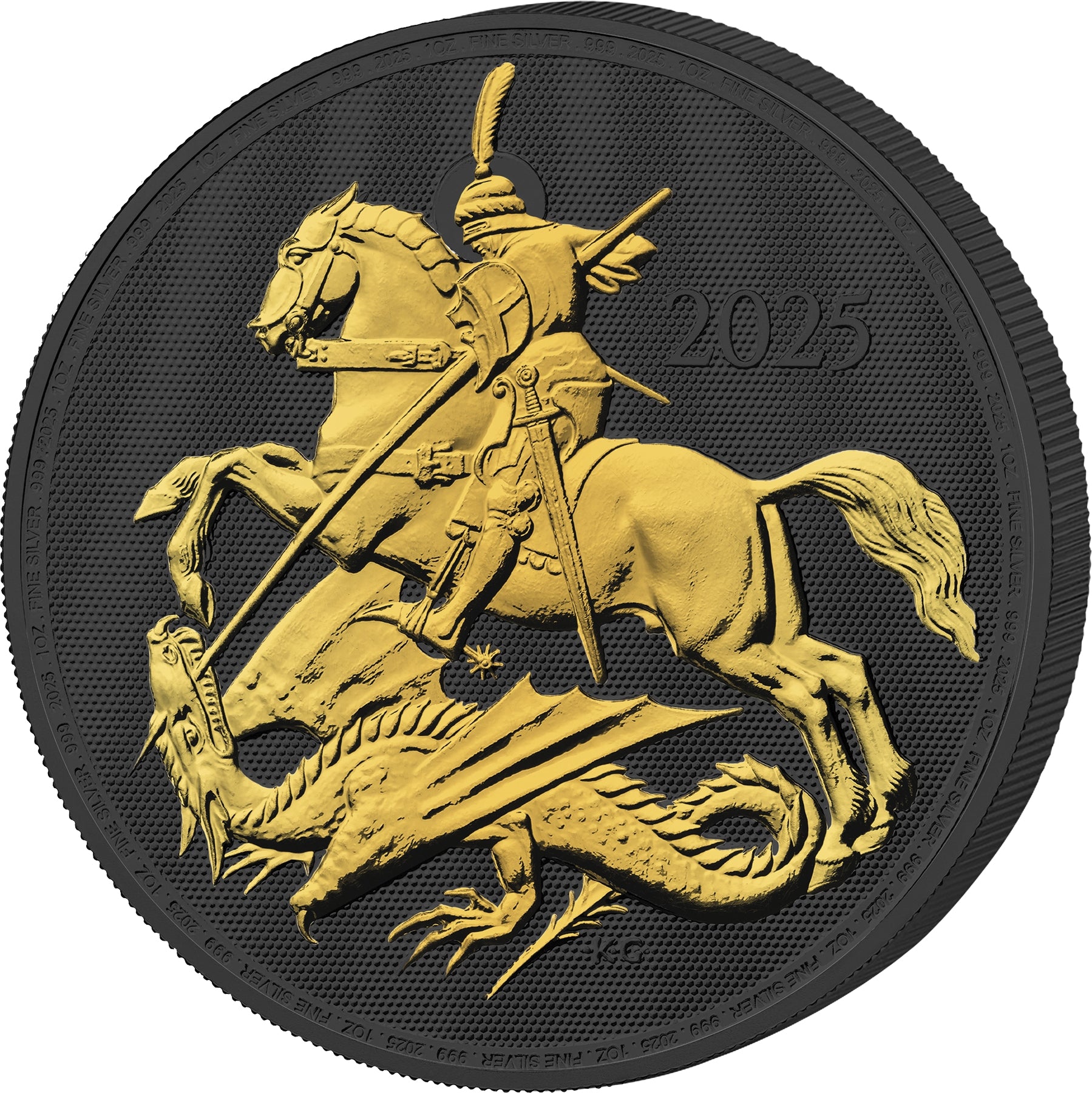 2025 Great Britain St. George & the Dragon Golden Enigma Edition 1 oz Silver Coin - CoinsTV