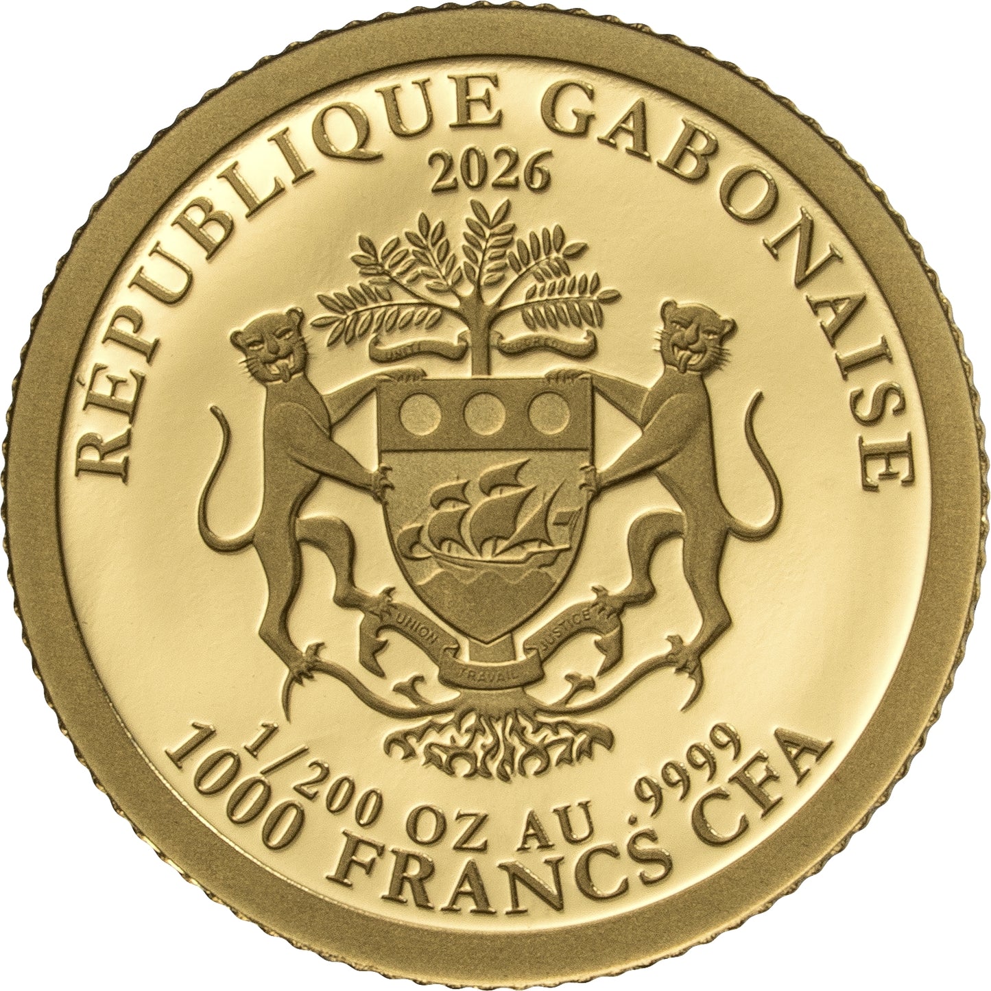 2026 Gabon Guardian Angel Holo 1/200 oz Gold Coin