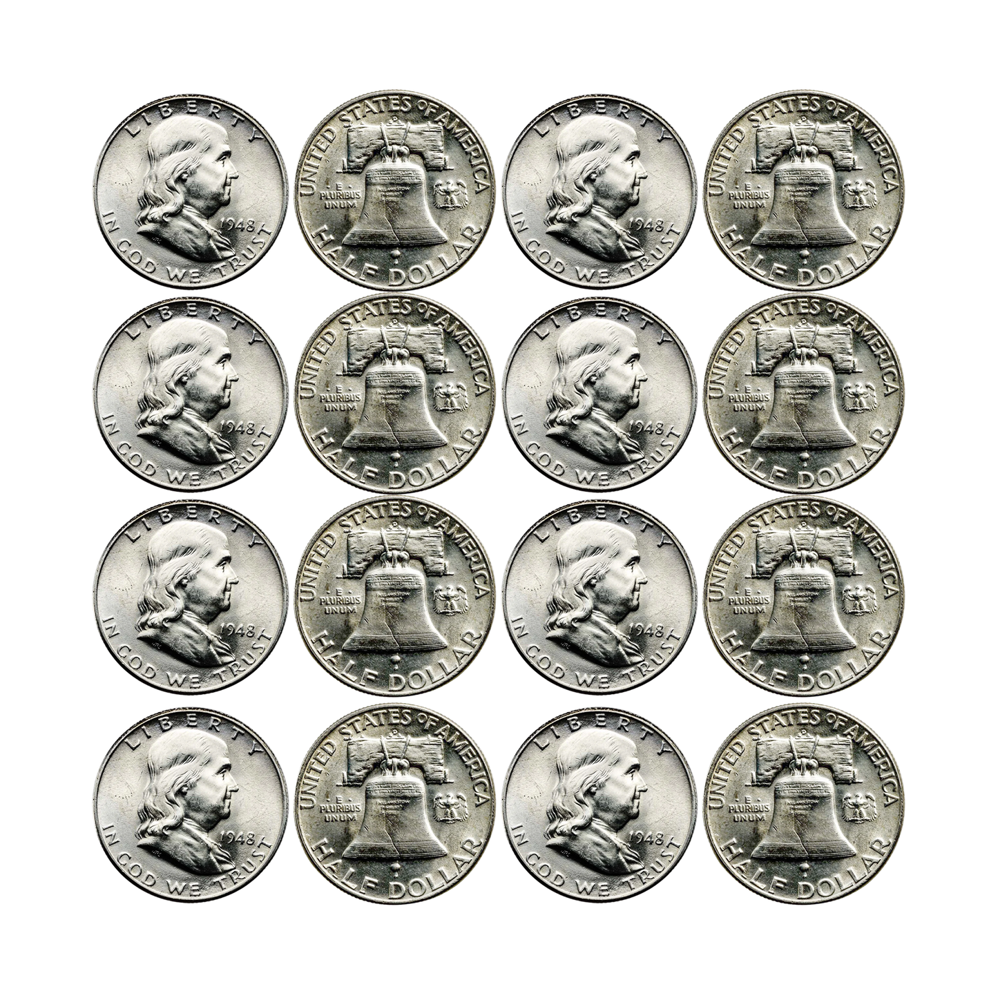 1948 Franklin 90% Silver Half Dollar Denver - Uncirculated