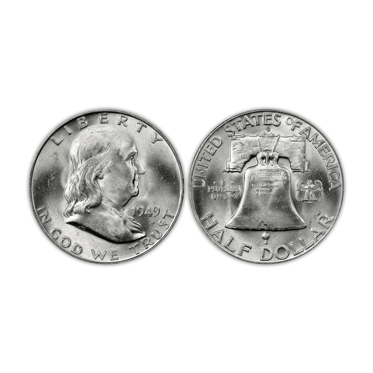1949 Franklin 90% Silver Half Dollar Denver - Uncirculated