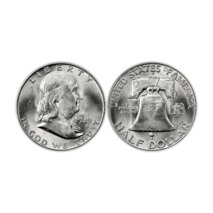 1949 Franklin 90% Silver Half Dollar Denver - Uncirculated
