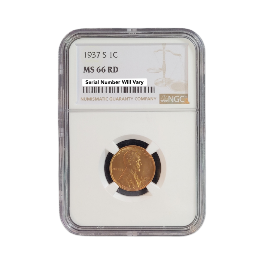 1937-S  Lincoln Wheat Cent - NGC MS66 RD