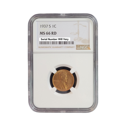 1937-S  Lincoln Wheat Cent - NGC MS66 RD