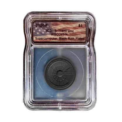 2026-P Wisconsin Supercomputer Innovation Dollar - ICG Brilliant Uncirculated – Black Ruthenium Plated