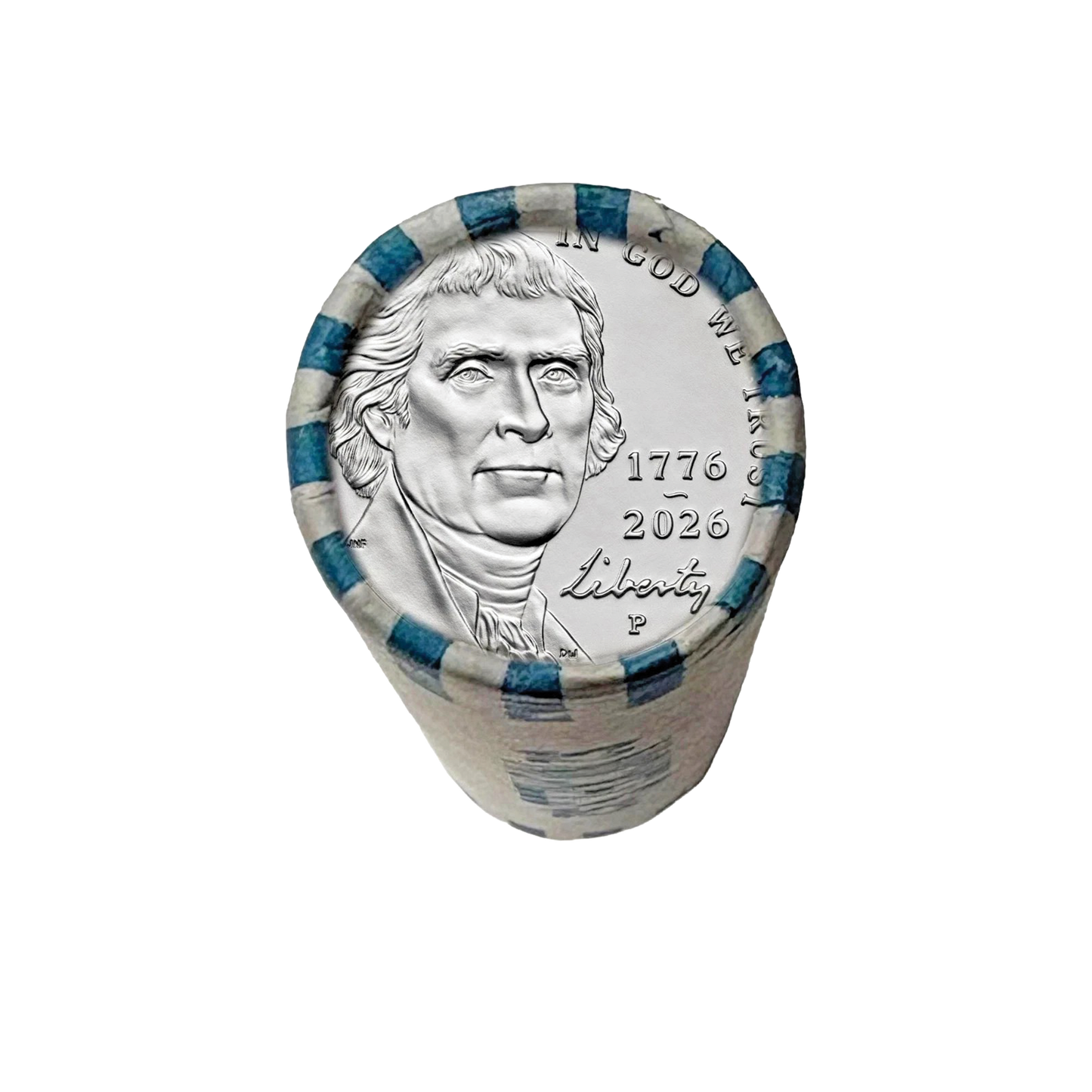 2026-P Semiquincentennial Jefferson Nickel - Original Bank-Wrapped Roll - CoinsTV