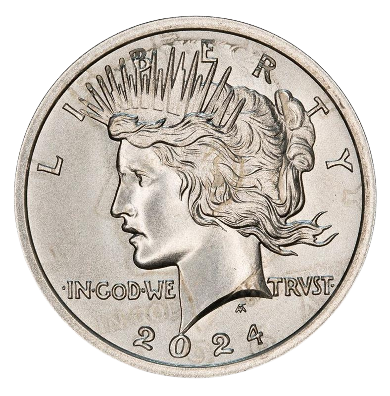 2024 Kennedy Overstrike Series Peace Dollar Silver Round - CoinsTV