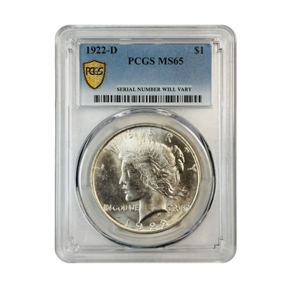 1922-D Peace Silver Dollar Denver - PCGS MS65