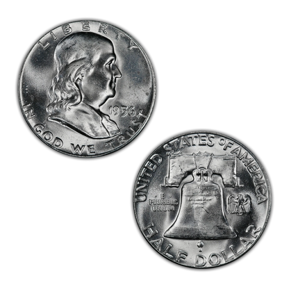 1956 Franklin 90% Silver Half Dollar Philadelphia - Uncirculated