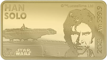 2023 Star Wars Han Solo Au .9999 1/100oz Gold Proof-like Bar - CoinsTV