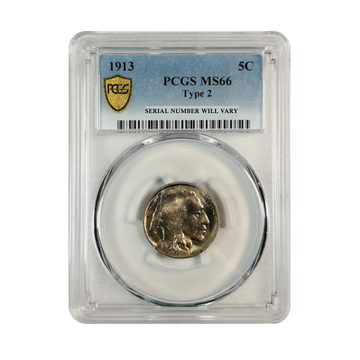 1913 Buffalo Nickel - Type 2 - PCGS MS66
