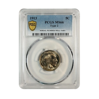1913 Buffalo Nickel - Type 2 - PCGS MS66
