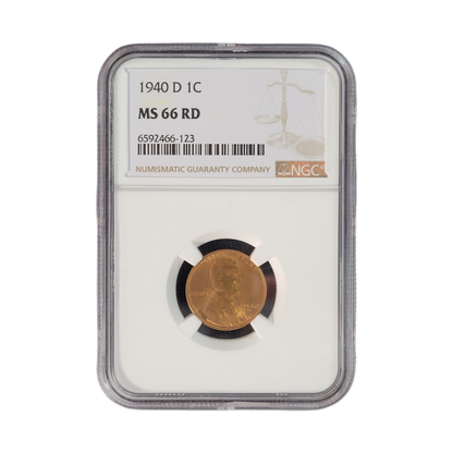 1940-D  Lincoln Wheat Cent - NGC MS66 RD
