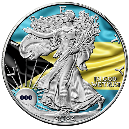 2024 Flags of the World Silver Eagle - Bahamas - First Edition