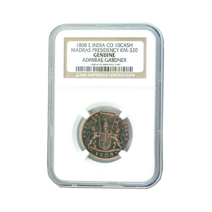 1808 Admiral Gardner Shipwreck Treasure 10 Cash Coin - NGC Certified (MG)