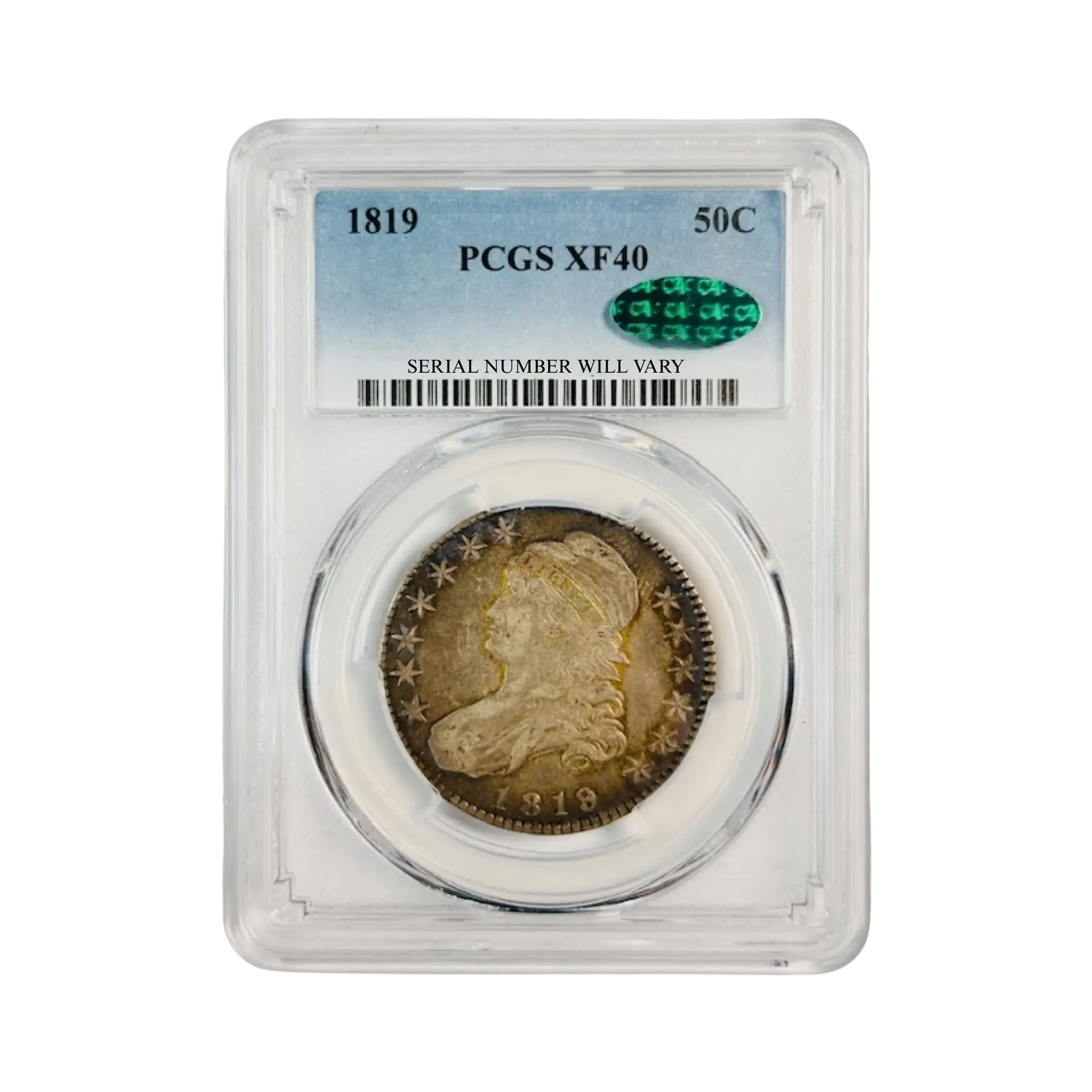 1819 Capped Bust Half Dollars - PCGS XF40 CAC - CoinsTV