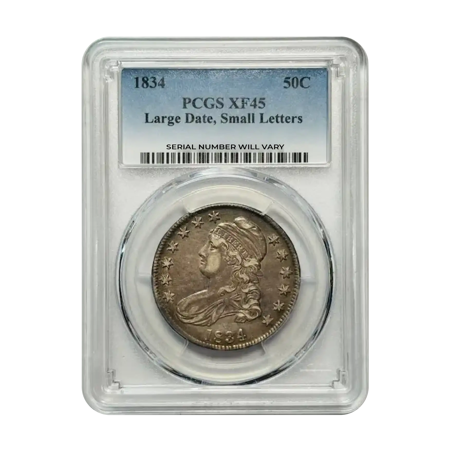 1834 Capped Bust Half Dollars Large Date Small Letters - PCGS XF45 - CoinsTV
