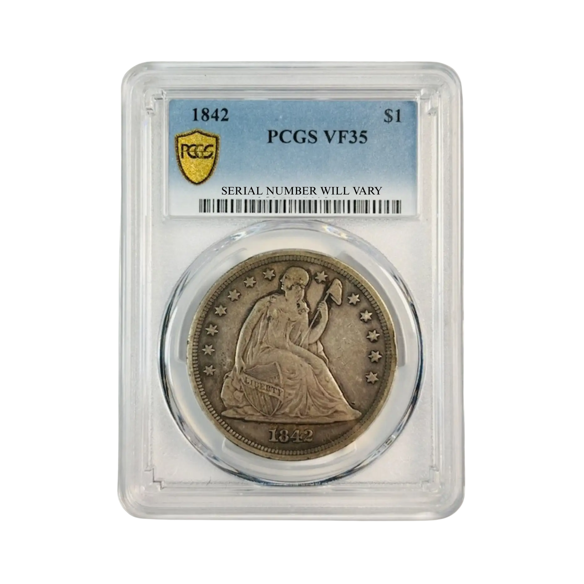 1842 Seated Liberty Half Dollar Philadelphia - PCGS VF35 - CoinsTV