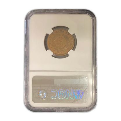 1864 Two Cent Piece - Small Motto - NGC MS61BN