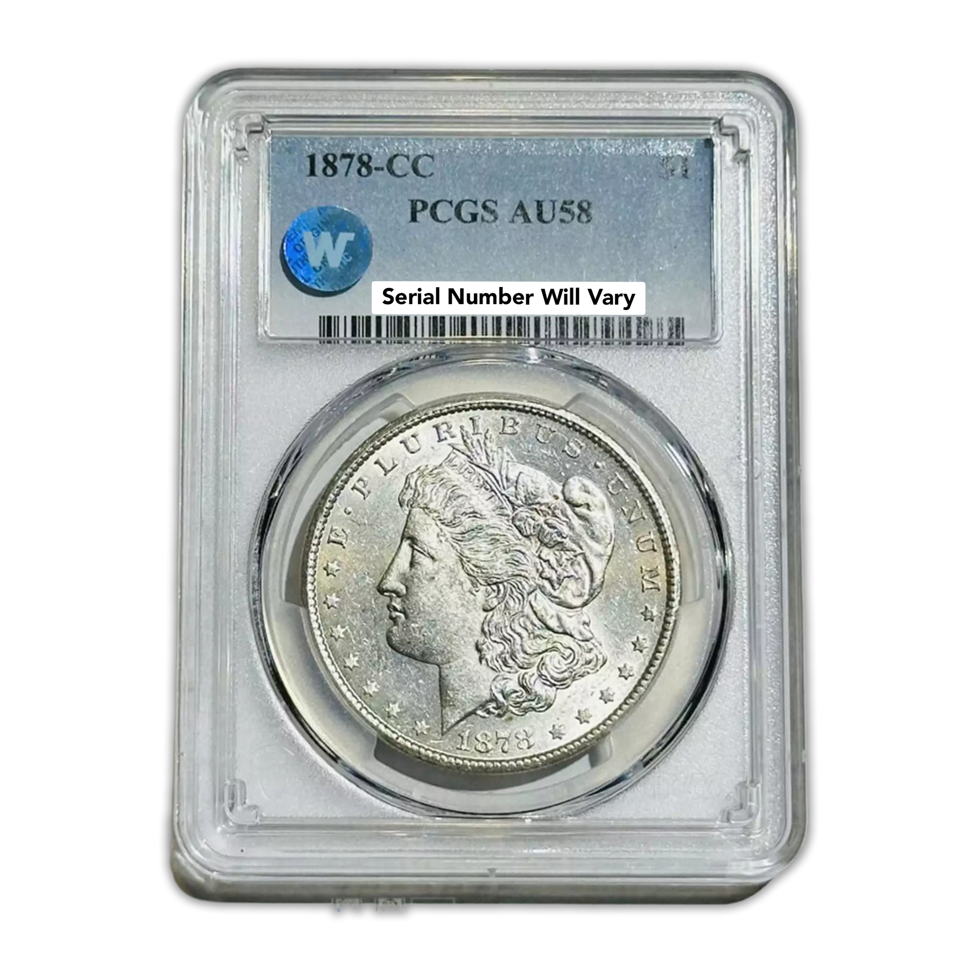 1878-CC Morgan Silver Dollar Carson City - PCGS AU58 Sight White - CoinsTV