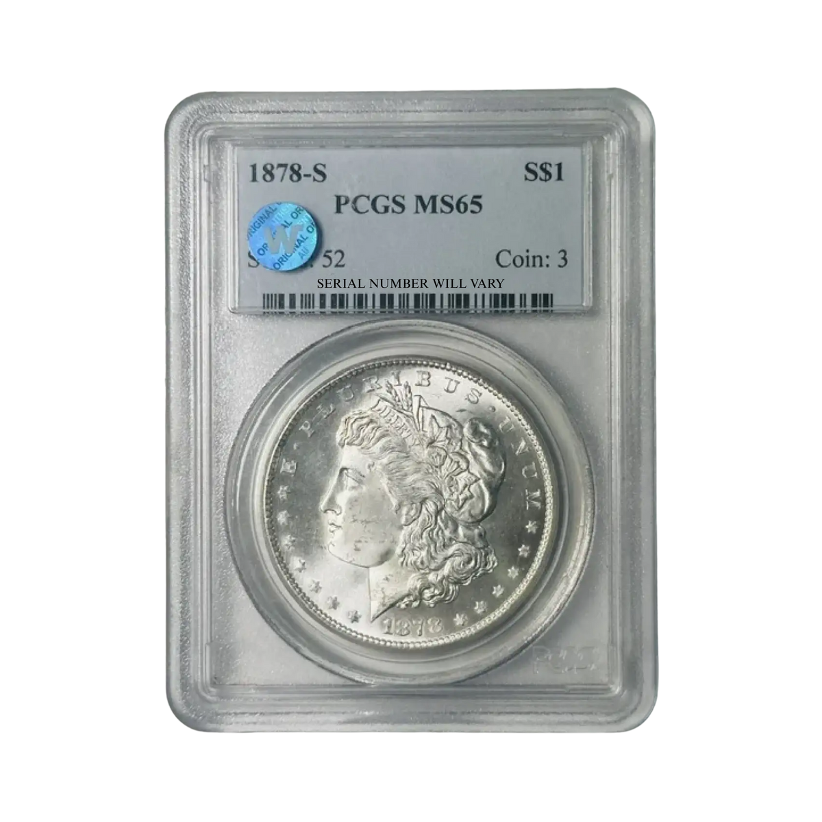 1878-S Morgan Silver Dollar San Francisco - PCGS MS65 Sight White