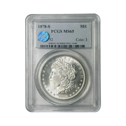 1878-S Morgan Silver Dollar San Francisco - PCGS MS65 Sight White