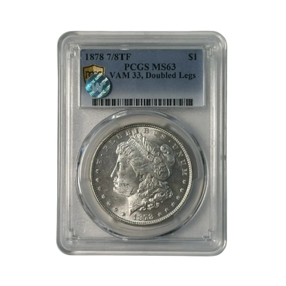 1878 7/8TF Morgan Silver Dollar - PCGS MS63 VAM 33 Doubled Legs