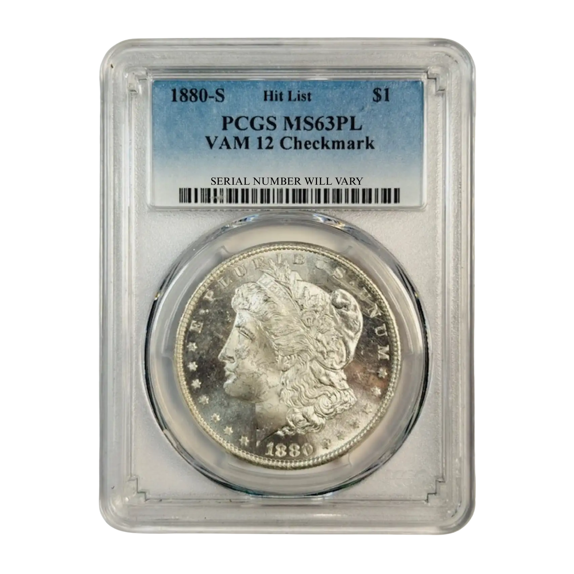 1880-S Morgan Silver Dollar - VAM 12 Checkmark Hit List - PCGS MS63PL - CoinsTV