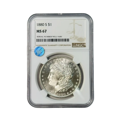 1880-S Morgan Silver Dollar San Francisco - NGC MS67 Sight White