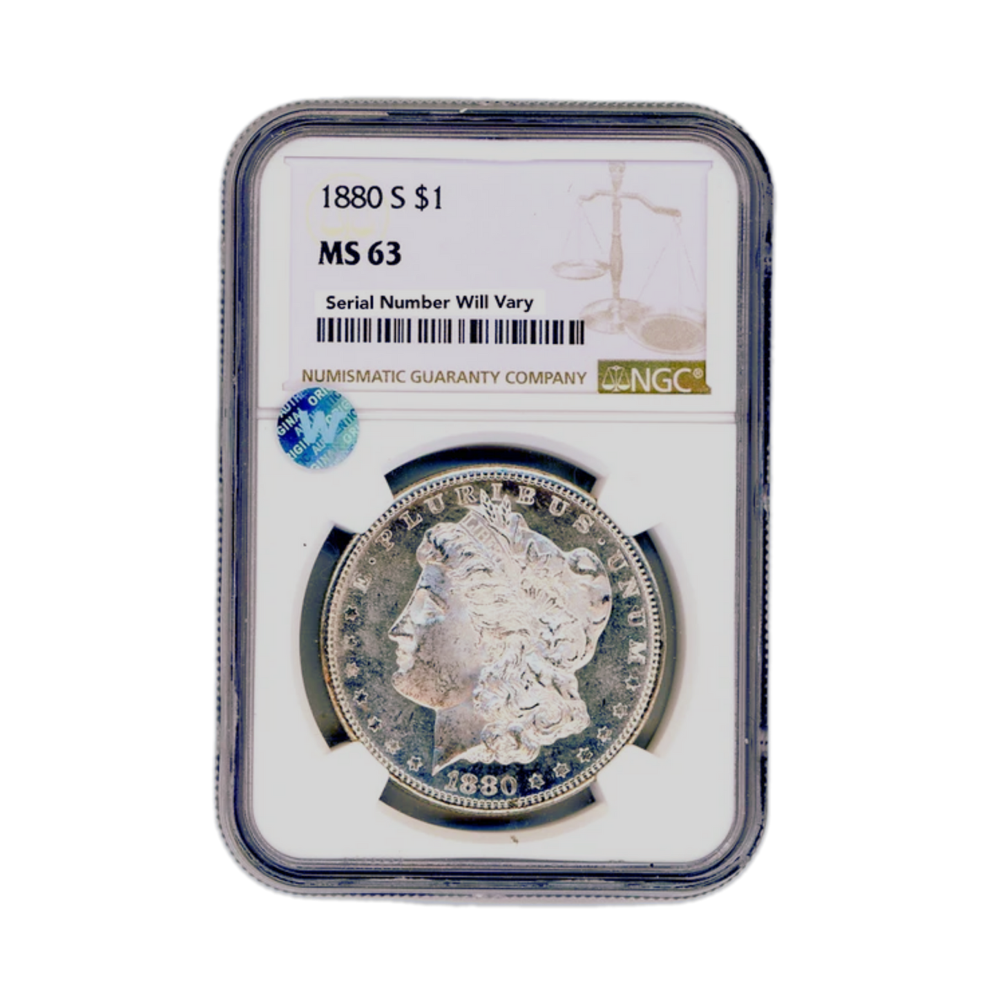 1880 S Morgan Silver Dollar San Francisco - NGC MS63 Sight White
