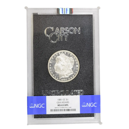 1881-CC Morgan Silver Dollar - NGC MS63 DPL GSA HOARD