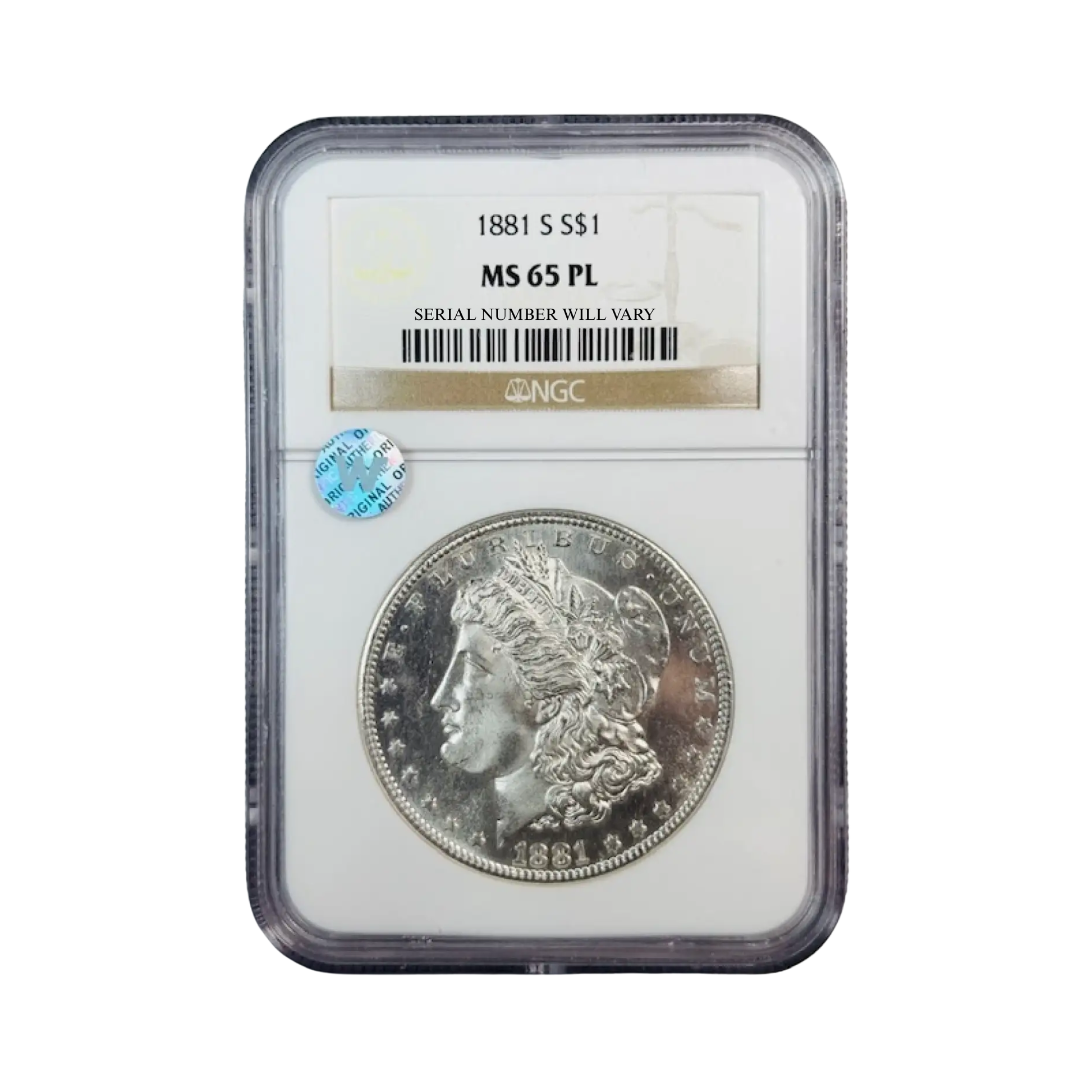 1881-S Morgan Silver Dollar San Francisco - NGC MS65PL Sight White - CoinsTV