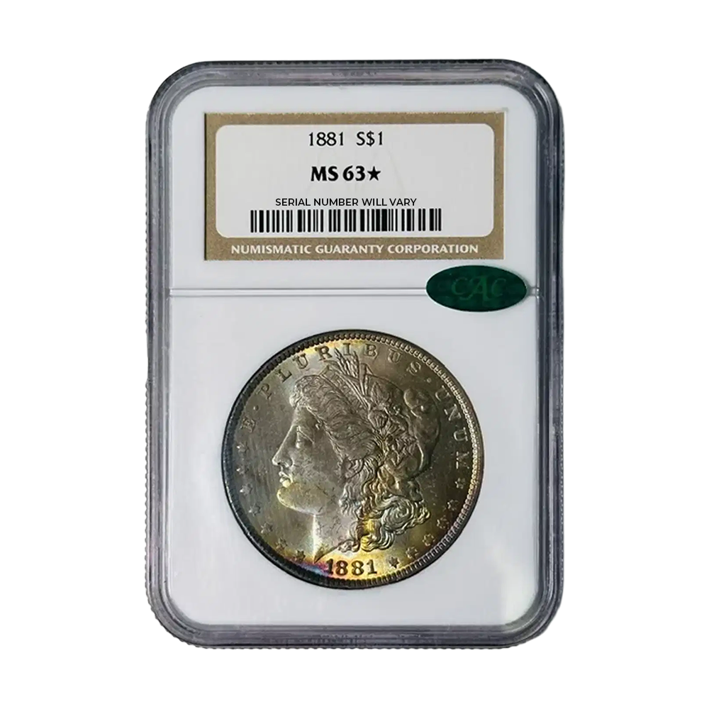 1881 Morgan Silver Dollar Philadelphia - NGC MS63★ CAC - CoinsTV