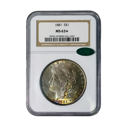 1881 Morgan Silver Dollar Philadelphia - NGC MS63★ CAC - CoinsTV