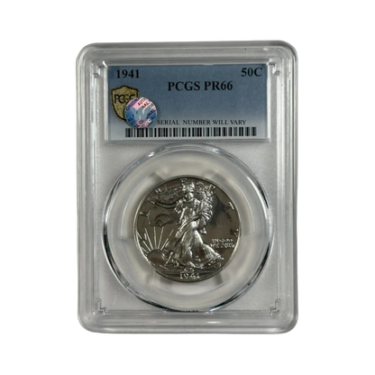 1941 Walking Liberty Silver Half Dollar - PCGS PR66 Sight White - CoinsTV