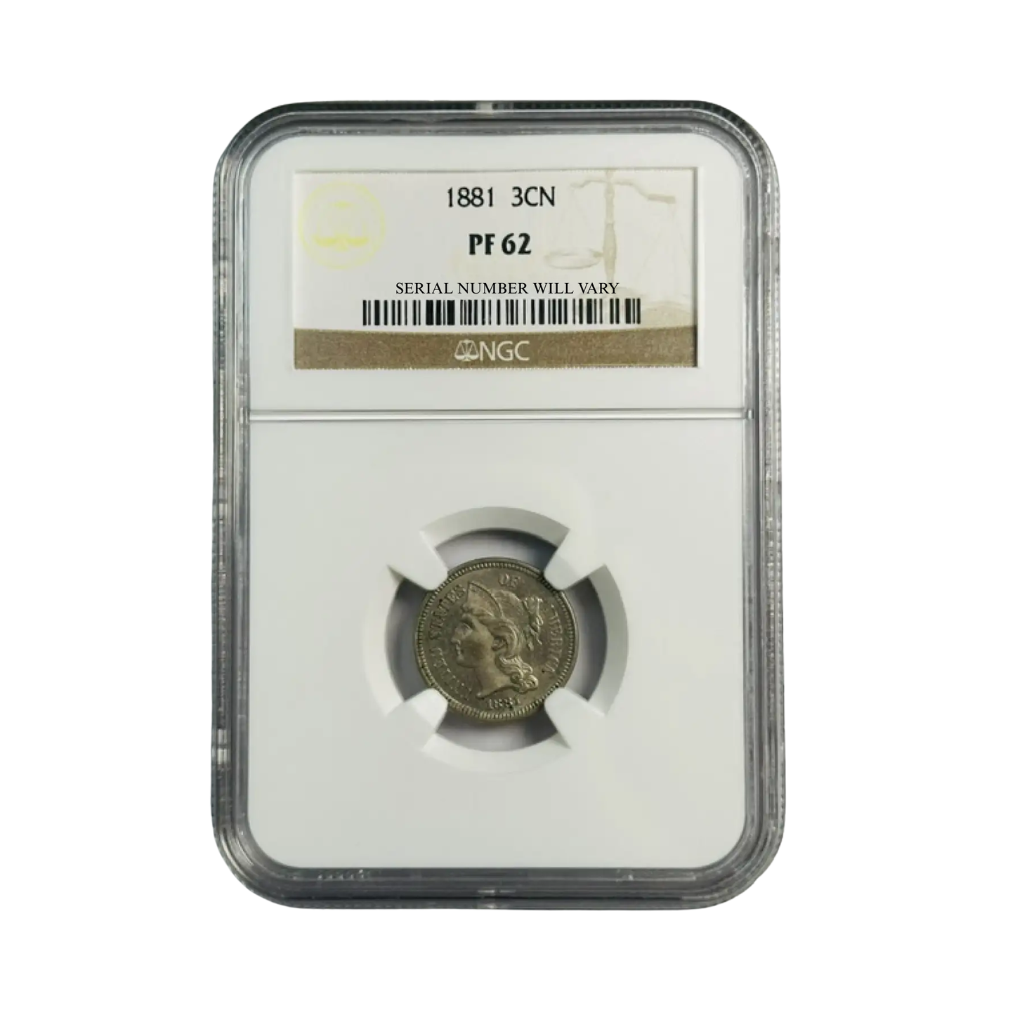 1881 Three Cent Nickel - NGC PF62 - CoinsTV