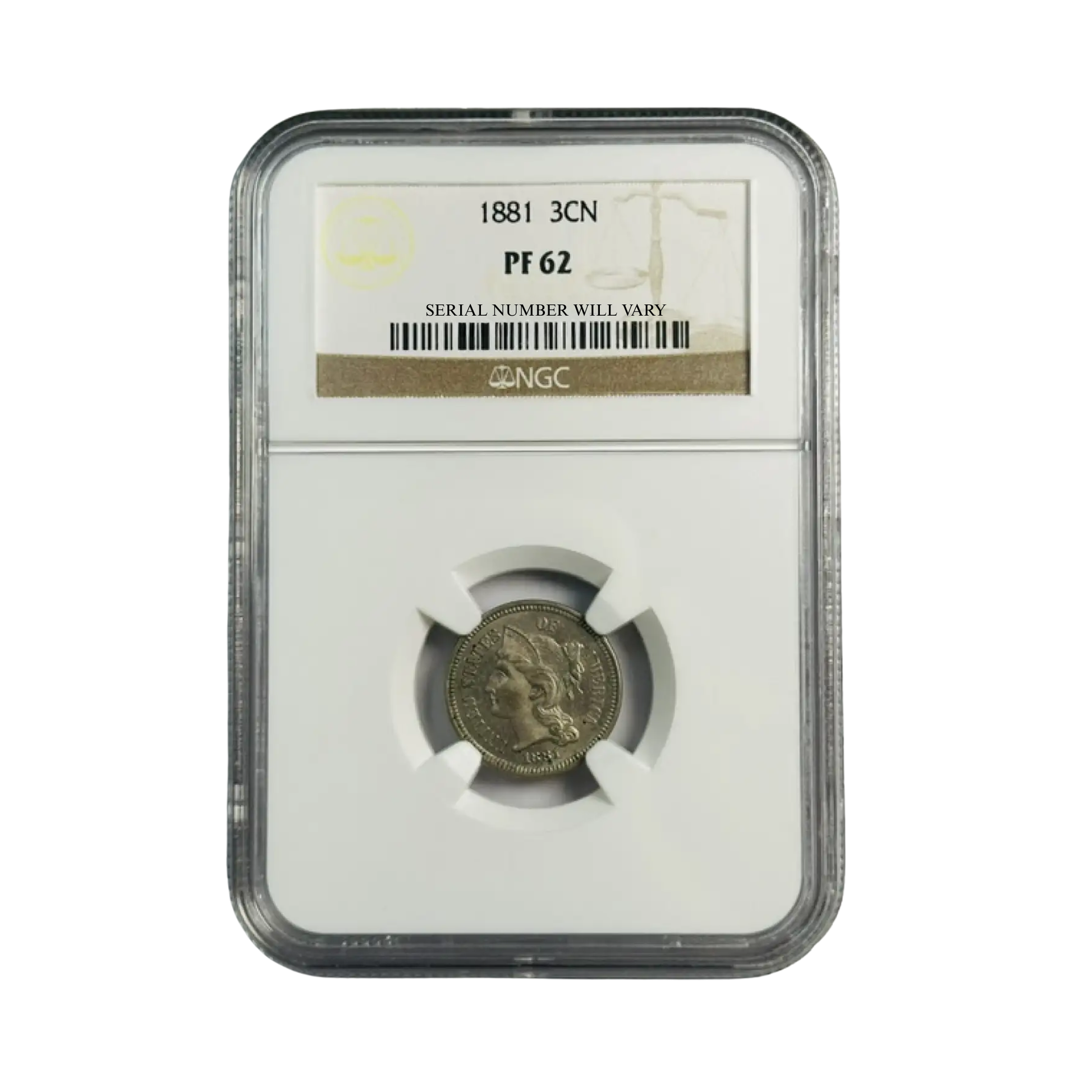 1881 Three Cent Nickel - NGC PF62 - CoinsTV
