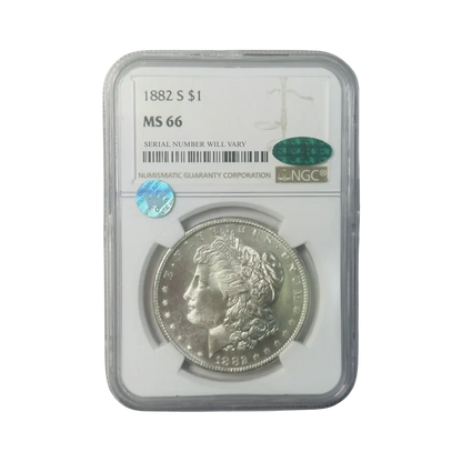 1882-S Morgan Silver Dollar San Francisco - NGC MS66 CAC Sight White