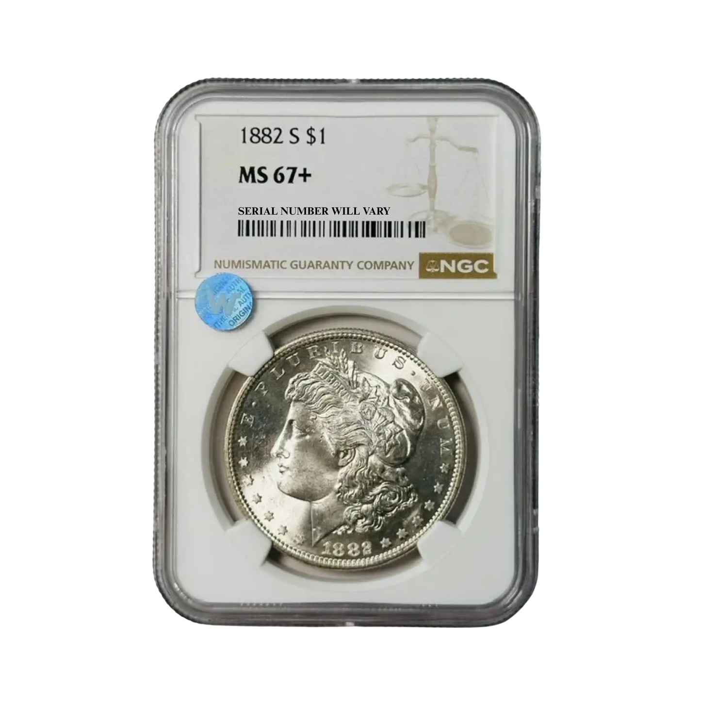 1882-S Morgan Silver Dollar - NGC MS67+ Sight White