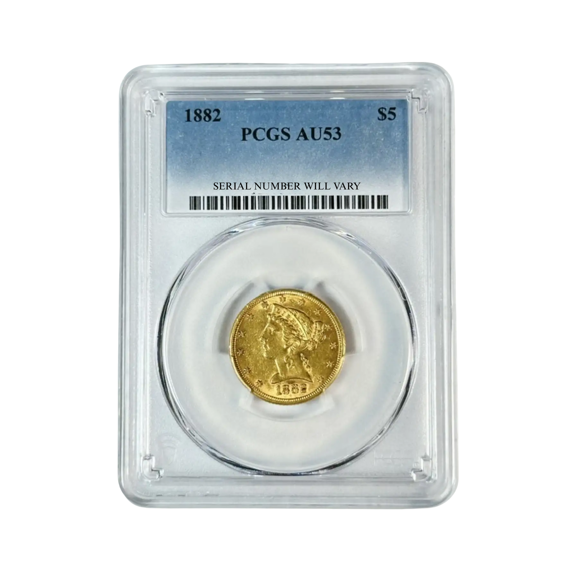 1882 $5 Liberty Head Gold Half Eagles - PCGS AU53 - CoinsTV
