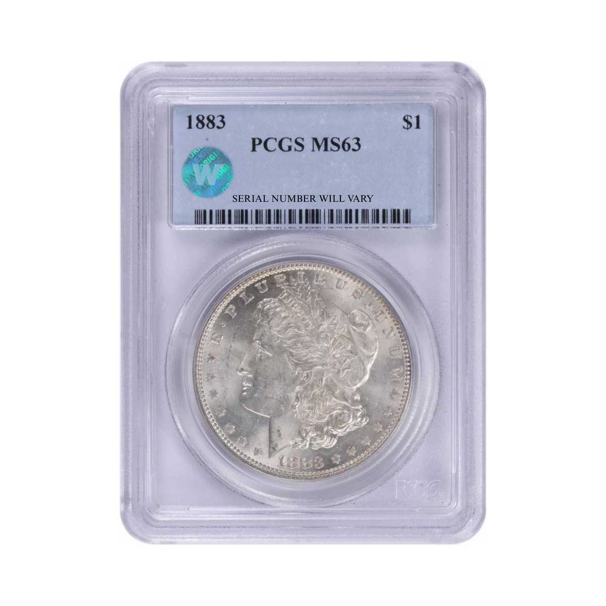 1883 Morgan Silver Dollar Philadelphia - PCGS MS63 Sight White