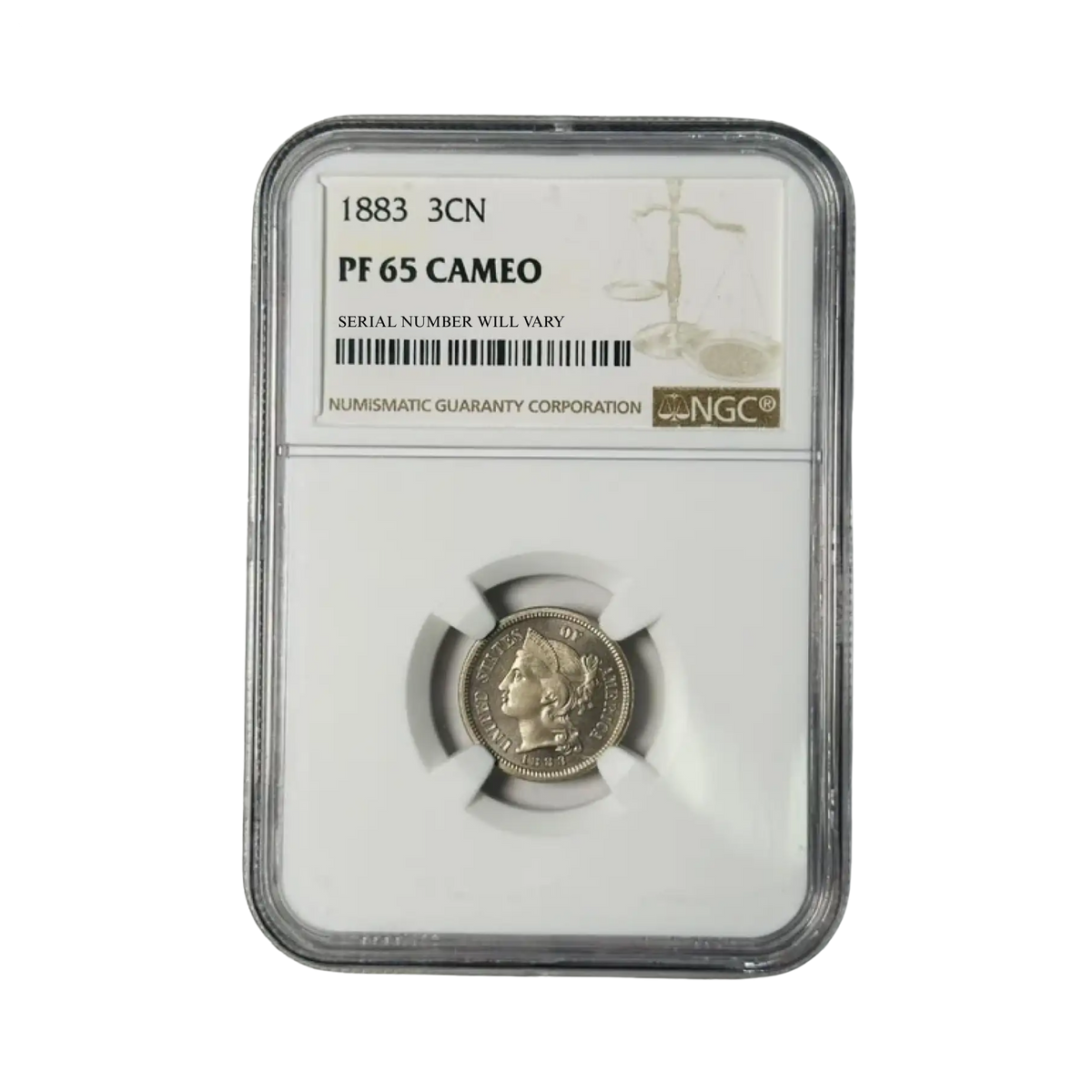 1883 Three Cent Nickel - NGC PF65 Cameo
