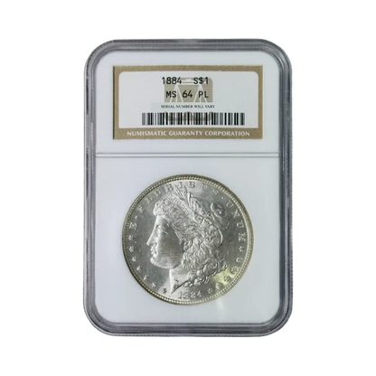 1884 Morgan Silver Dollar Philadelphia - NGC MS64 PL - CoinsTV