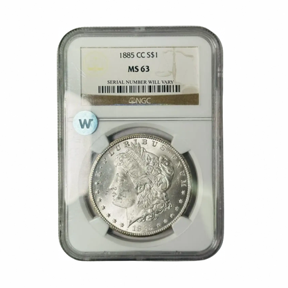 1885-CC Morgan Silver Dollar Carson City - NGC MS63 Sight White