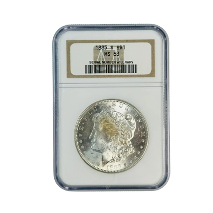 1885-S Morgan Silver Dollar San Francisco - NGC MS63 - CoinsTV